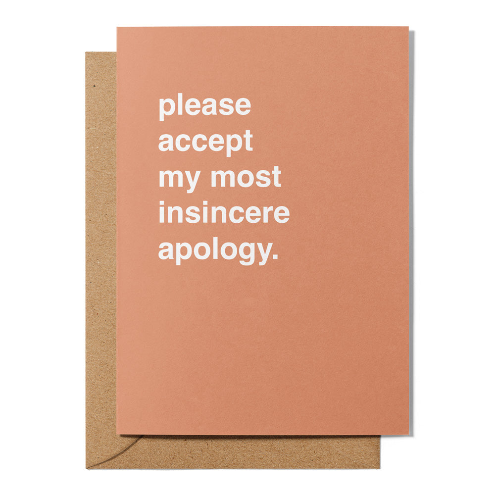 "My Most Insincere Apology" Apology Card Greetings From Hell