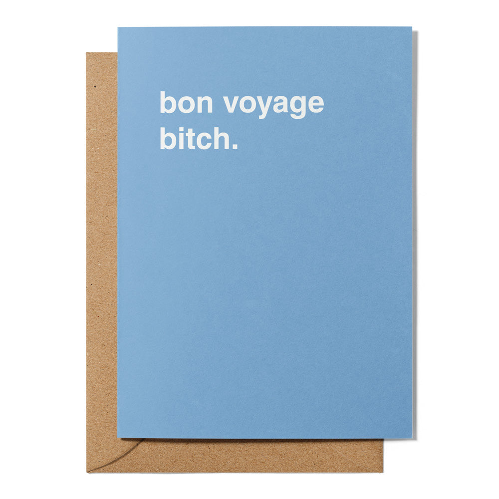 Bon Voyage Bitch Farewell Card Greetings From Hell