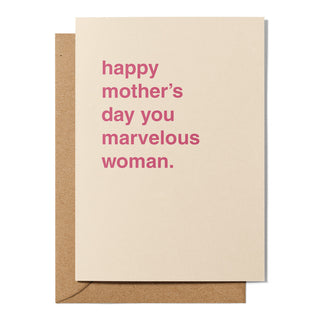 "Happy Mother's Day You Marvelous Woman" Mother's Day Card