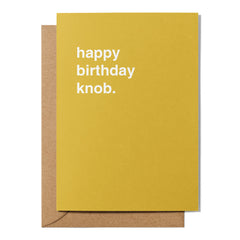 "Happy Birthday Knob" Birthday Card