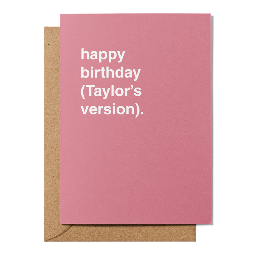 "Happy Birthday (Taylor's Version)" Birthday Card