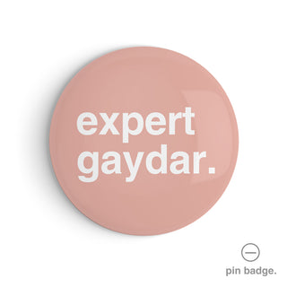 "Expert Gaydar" Pin Badge