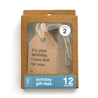 Assorted Birthday Gift Tags 12 Pack - Series 2
