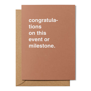 "Congratulations On This Event" Congratulations Card