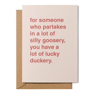 "You Have a Lot of Lucky Duckery" Congratulations Card