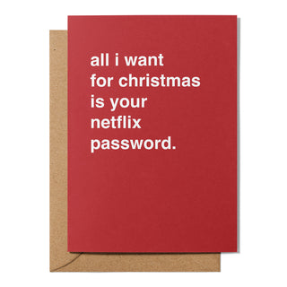 "Netflix Password" Christmas Card