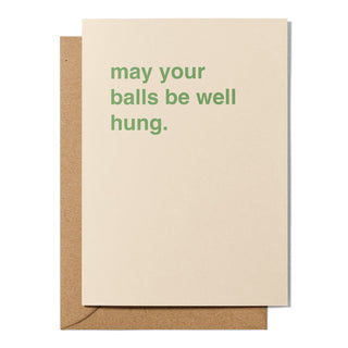 "May Your Balls Be Well Hung" Christmas Card