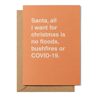 "No Floods, Bushfires or COVID-19" Christmas Card