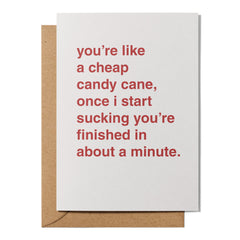 "You're Like a Cheap Candy Cane" Christmas Card