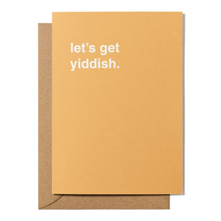 "Let's Get Yiddish" Bar Mitzvah Card
