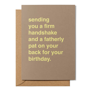 "Sending You a Firm Handshake" Birthday Card