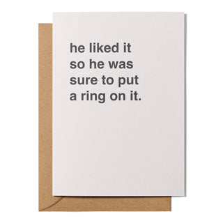 "He Put a Ring on It" Engagement Card
