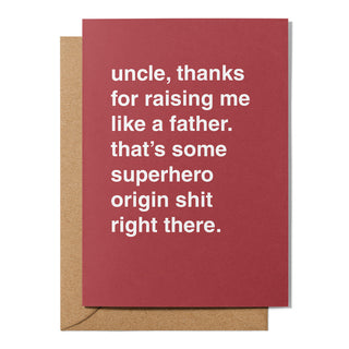 "Uncle, Thanks For Raising Me Like a Father" Father's Day Card
