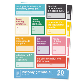Birthday Gift Label Stickers Series 1 - 20 Pack