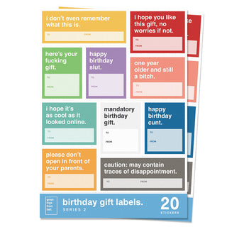 Birthday Gift Label Stickers Series 2 - 20 Pack
