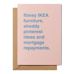 "Flimsy IKEA Furniture" Housewarming Card
