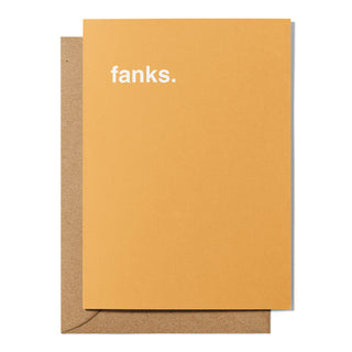 "Fanks" Thank You Card