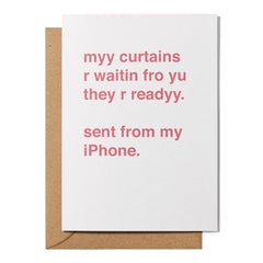 "My Curtains r Waiting" Valentines Card