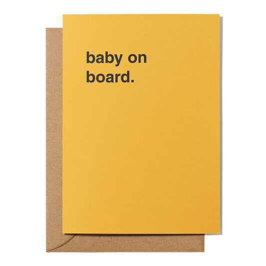 "Baby on Board" Newborn Card