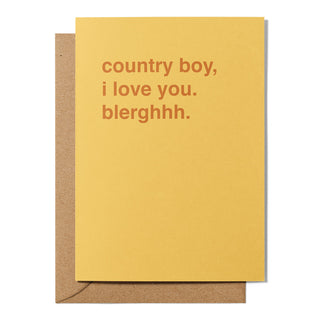 "Country Boy, I Love You" Valentines Card