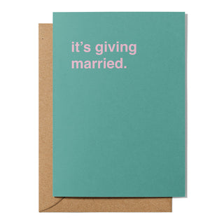 "It's Giving Married" Wedding Card