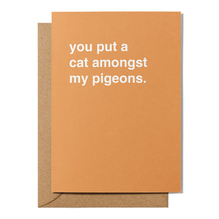 "You Put a Cat Amongst My Pigeons" Valentines Card