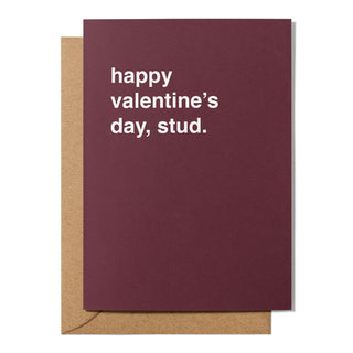 "Happy Valentine's Day, Stud" Valentines Card