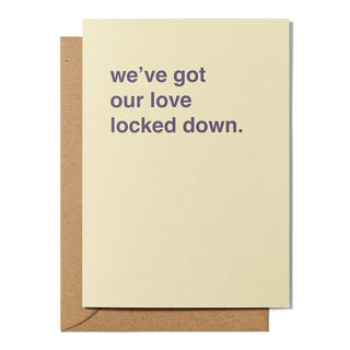 "We've Got Our Love Locked Down" Valentines Card