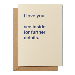 "See Inside For Further Details" Valentines Card