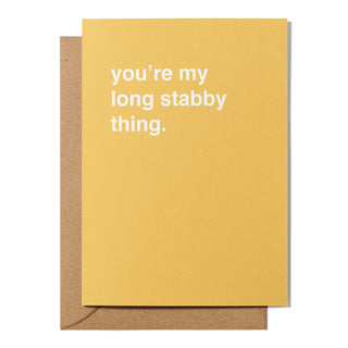 "You're My Long Stabby Thing" Valentines Card