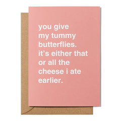 "You Give My Tummy Butterflies" Valentines Card