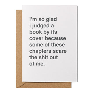 "I'm So Glad I Judged a Book By Its Cover" Valentines Card
