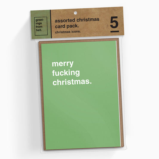 Christmas Card 5 Pack - Christmas Icons