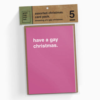 Christmas Card 5 Pack - Dreaming of a Gay Christmas