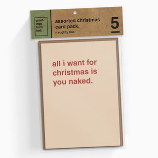 Christmas Card 5 Pack - Naughty List