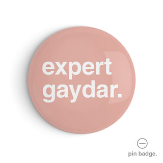 "Expert Gaydar" Pin Badge