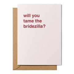 "Will You Tame The Bridezilla?" Wedding Card