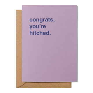 "Congrats, You're Hitched" Wedding Card