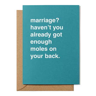 "Moles On Your Back" Wedding Card