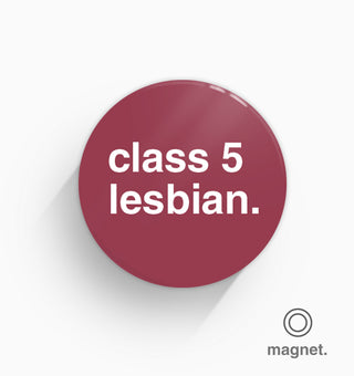 "Class 5 Lesbian" Fridge Magnet