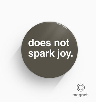 "Does Not Spark Joy" Fridge Magnet